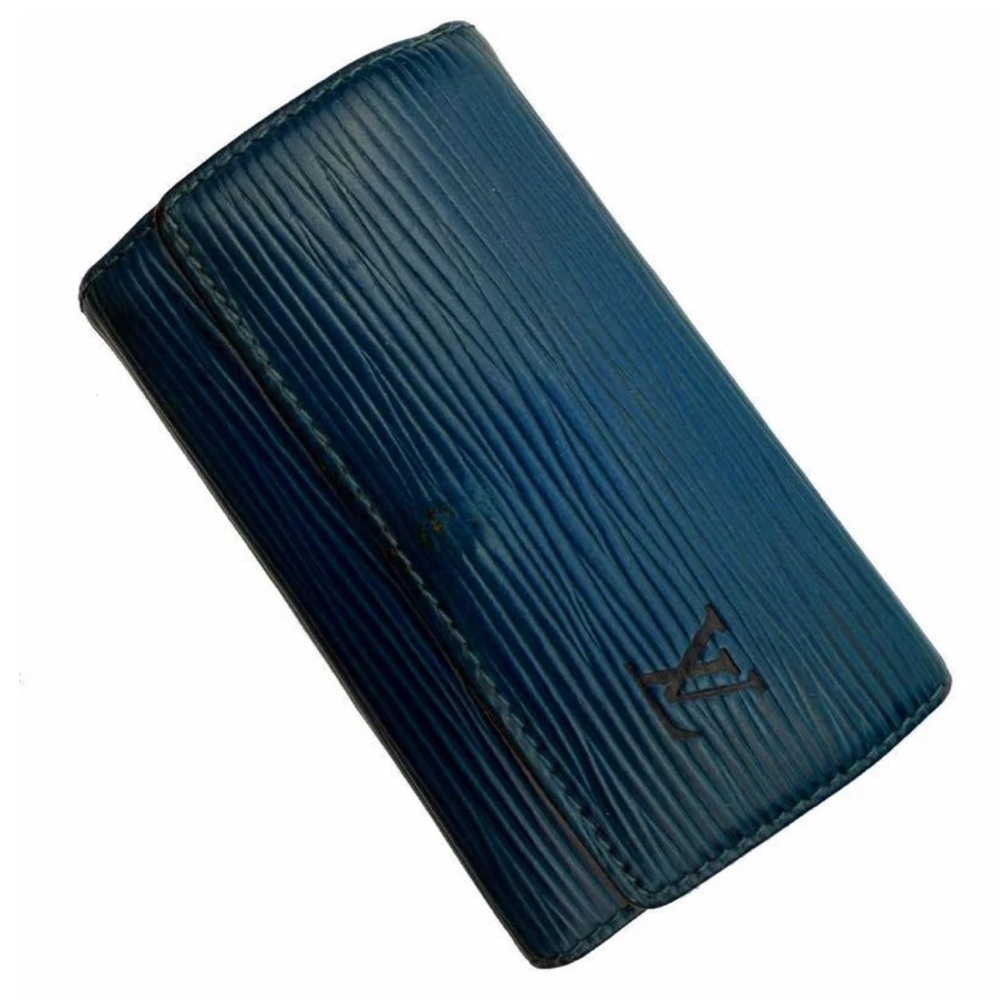 Louis Vuitton Blue Epi key holder pouch